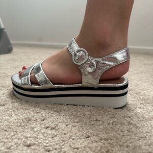 Silver Platform Sandals